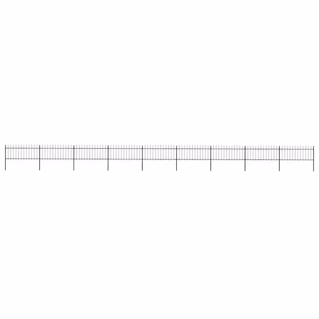 Recinzione da giardino vidaXL con punta a lancia in acciaio nero L: 1506 cm, H: 80 cm