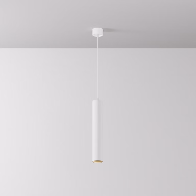 Maytoni lampada a sospensione in alluminio bianco Ø5,2cm 12W LED bianco caldo Focus IP20