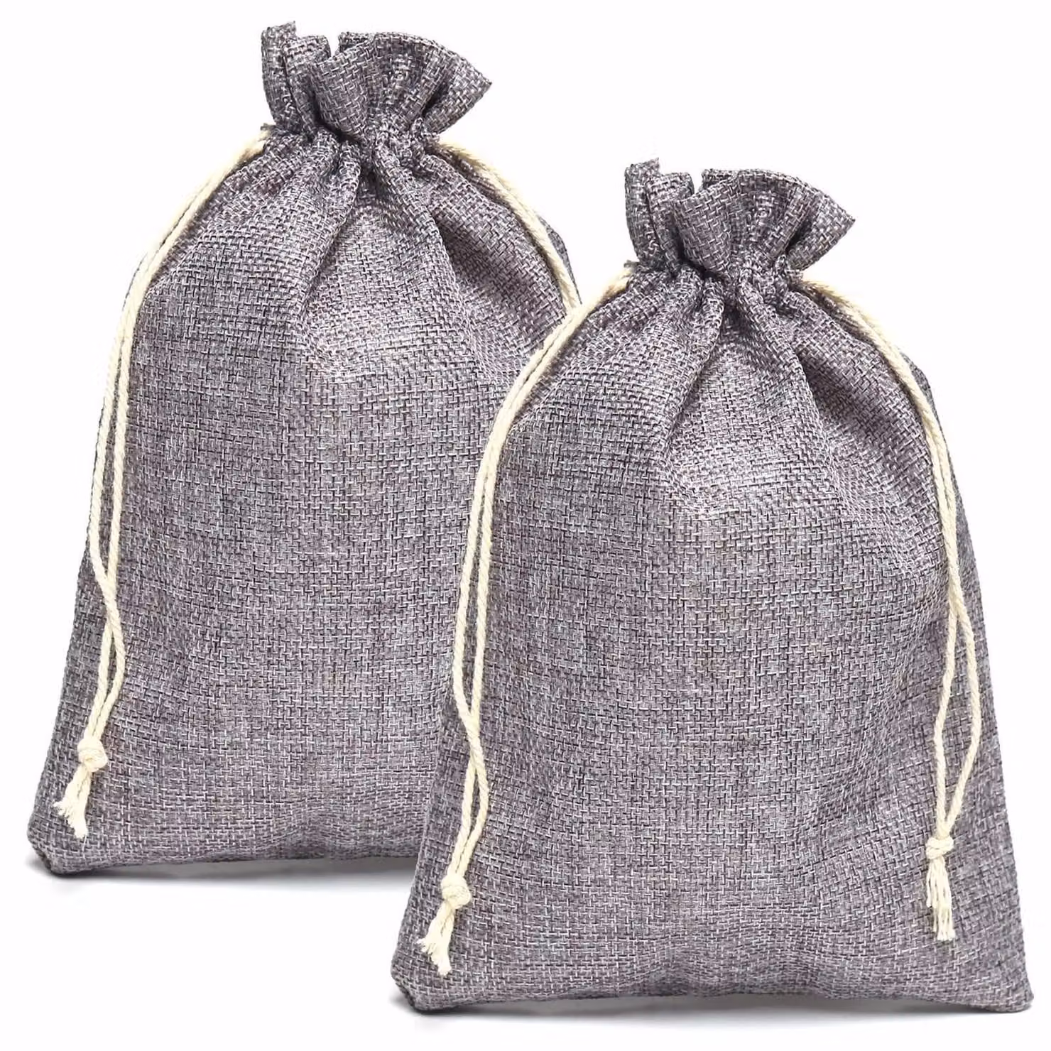 Sacchetti regalo in tessuto, grigi, 17 x 23 cm, confezione da 15 pezzi