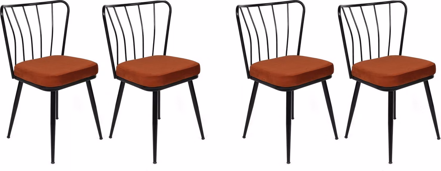 Skye Decor, Yıldız-945 V4, set di sedie (4 pezzi), piastrelle rosse, 100% METALLO, 43 x 42 x 82 cm