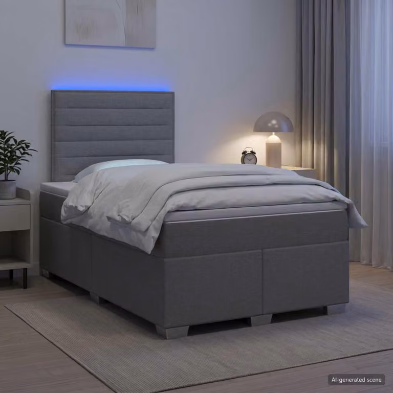 Maison Exclusive - Letto boxspring con materasso Grigio chiaro 120 x 200 cm Tessuto