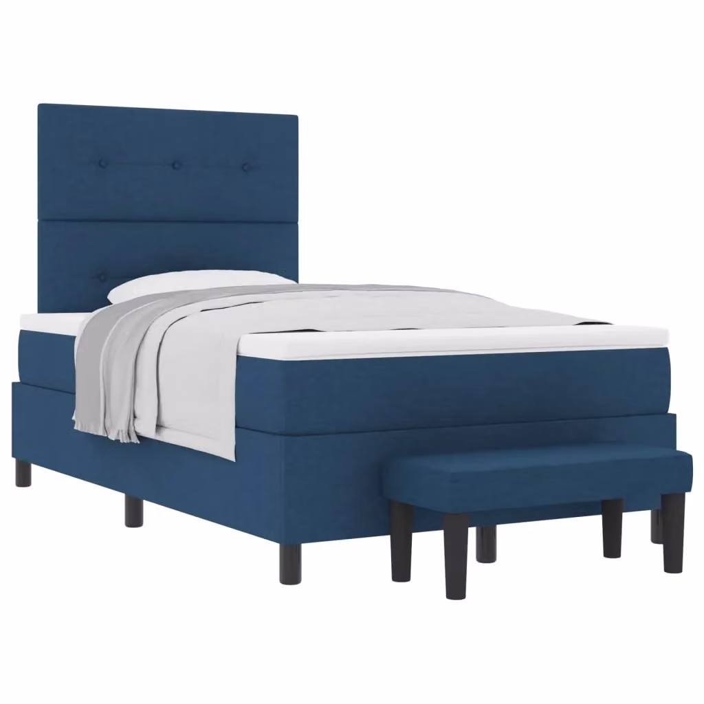 Letto ibrido con molle a tasche e testiera vidaXL in tessuto blu L: 200 cm, P: 120 cm, H: 280 cm – 2