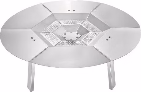 Deflettore di calore Vevor in acciaio inox 304 per braciere da falò, diametro 635 mm, colore argento