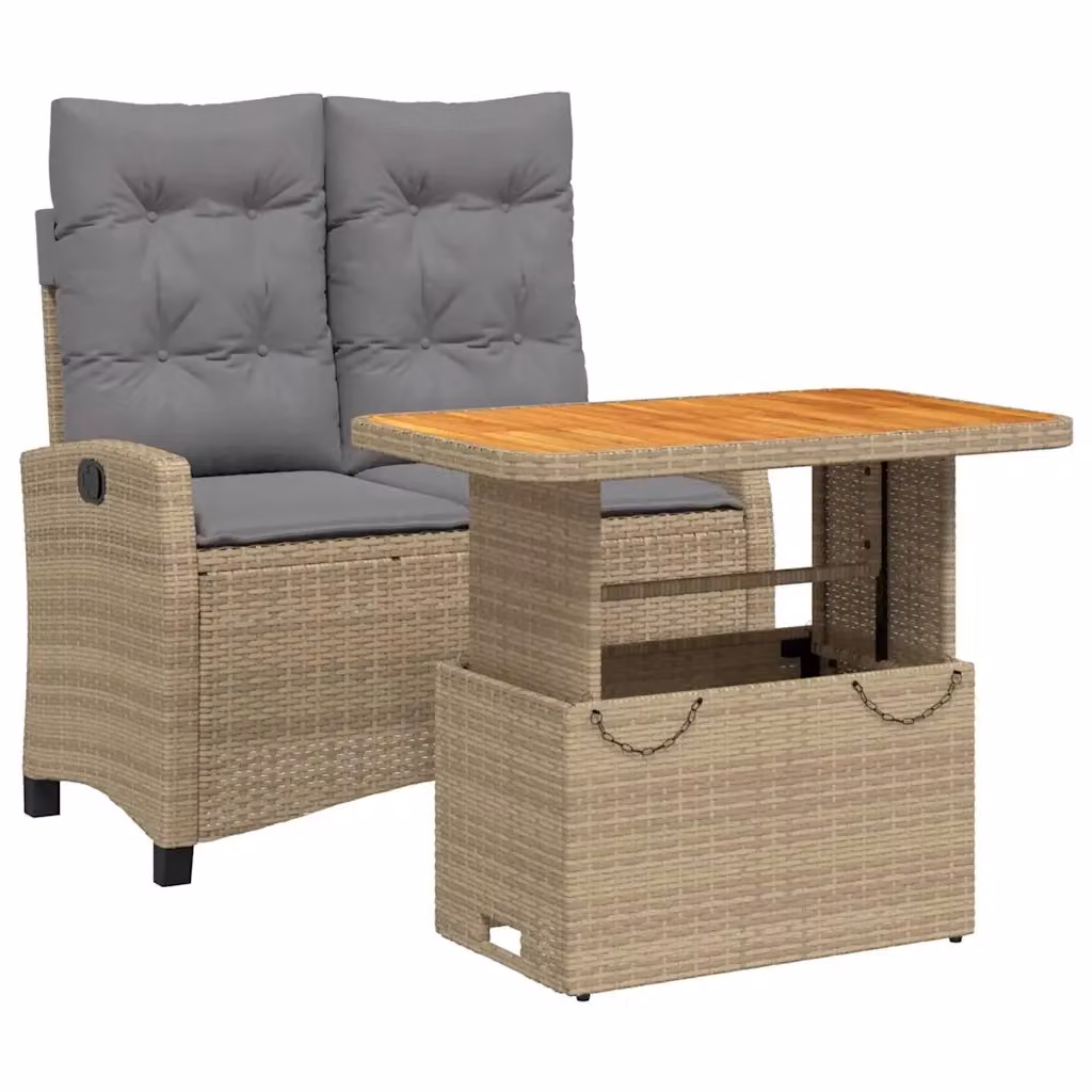 Set da Pranzo da Giardino Moderno vidaXL in Legno di Acacia Oliato con Meccanismo di Regolazione dell'Altezza e Piano Estendibile – 2