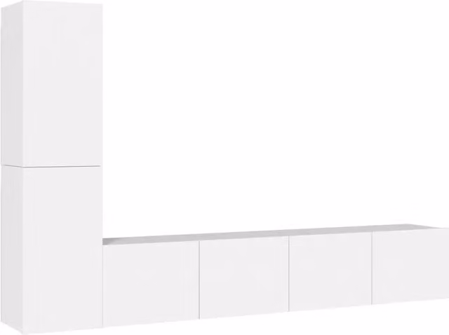 Set di Mobili Porta TV 4 pz | Armadietto TV | Mobile Porta TV Bianco in Legno Multistrato