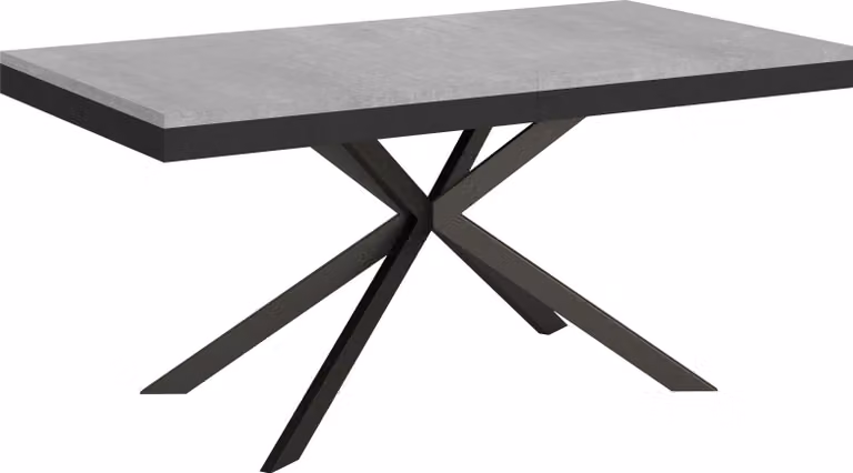 ITYHOME - Tavolo allungabile 160/420X90 cm Plaker Evolution cemento telaio e gambe antracite