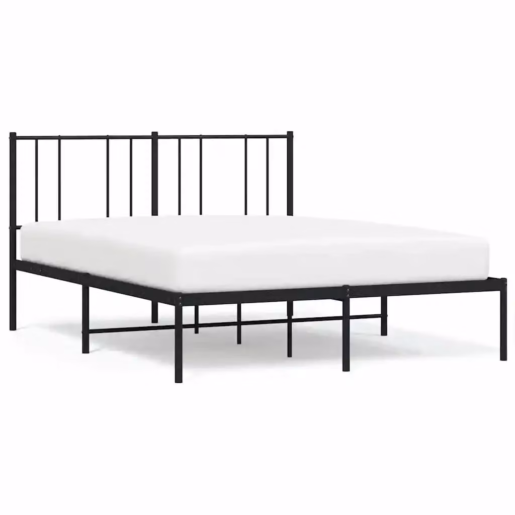 vidaXL Giroletto con Testiera in Metallo Nero L: 150 cm, P: 200 cm – 2