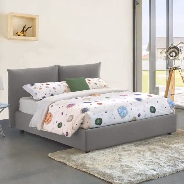 Letto Matrimoniale Arcole Talamo Italia con Materasso Incluso, Grigio, L/P: 160 x 200 cm