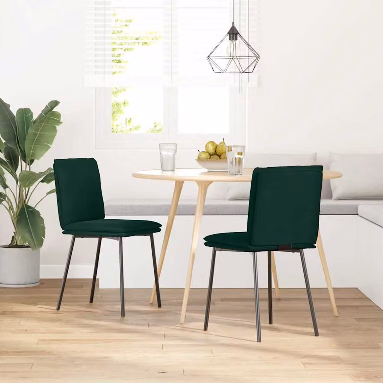 vidaXL Sedie da Pranzo 2 pz Verde Scuro in Velluto