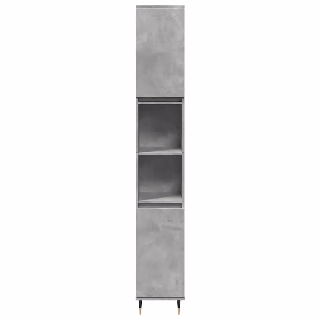 Mobile bagno moderno HELLOSHOP26 con vani contenitori e ripiani interni in legno grigio cemento L/P/H: 30 x 30 x 190 cm – 2