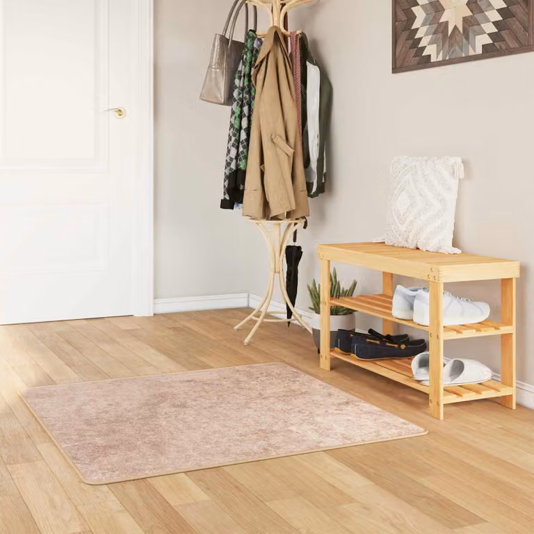 Tappeto Runner vidaXL MARSA Sabbia, design moderno astratto in poliestere e PVC, lavabile e antiscivolo, 100 x 100 cm
