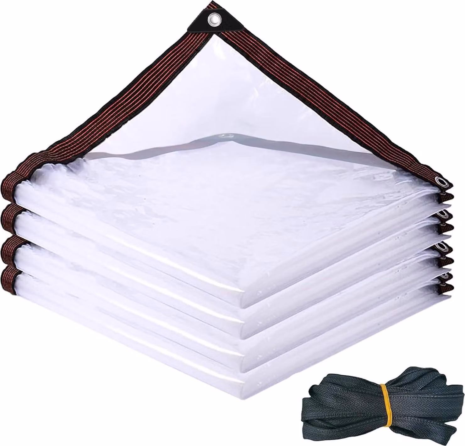 Pellicola in plastica trasparente, impermeabile, di dimensioni 2x3 metri, con occhielli, per uso in giardino