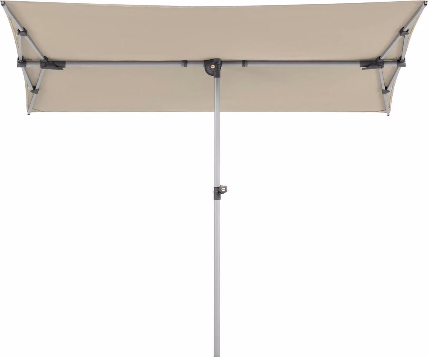 Ombrellone quadrato Novara, circa 190 x 140 cm, colore: grigio argento