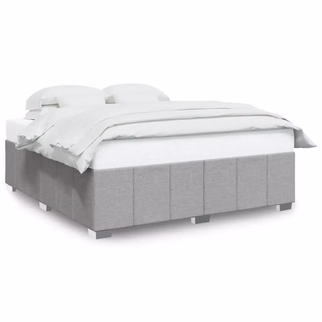 Giroletto vidaXL in tessuto grigio con struttura in legno e doghe, L/P: 200 x 200 cm – 2