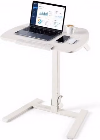 Scrivania Vevor Regolabile in Altezza e Inclinazione con Piano Inclinabile per Casa e Ufficio, L: 65 cm, P: 48 cm, H: 109 cm, Portata Max 15 kg, Disponibile in Bianco o Nero