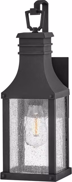 Applique esterna Beacon Hill nera vetro bolle E27 IP44