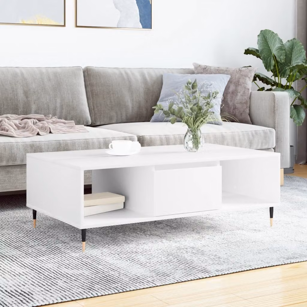 Maison Exclusive - Tavolino bianco 104x60x35 cm Materiale ligneo