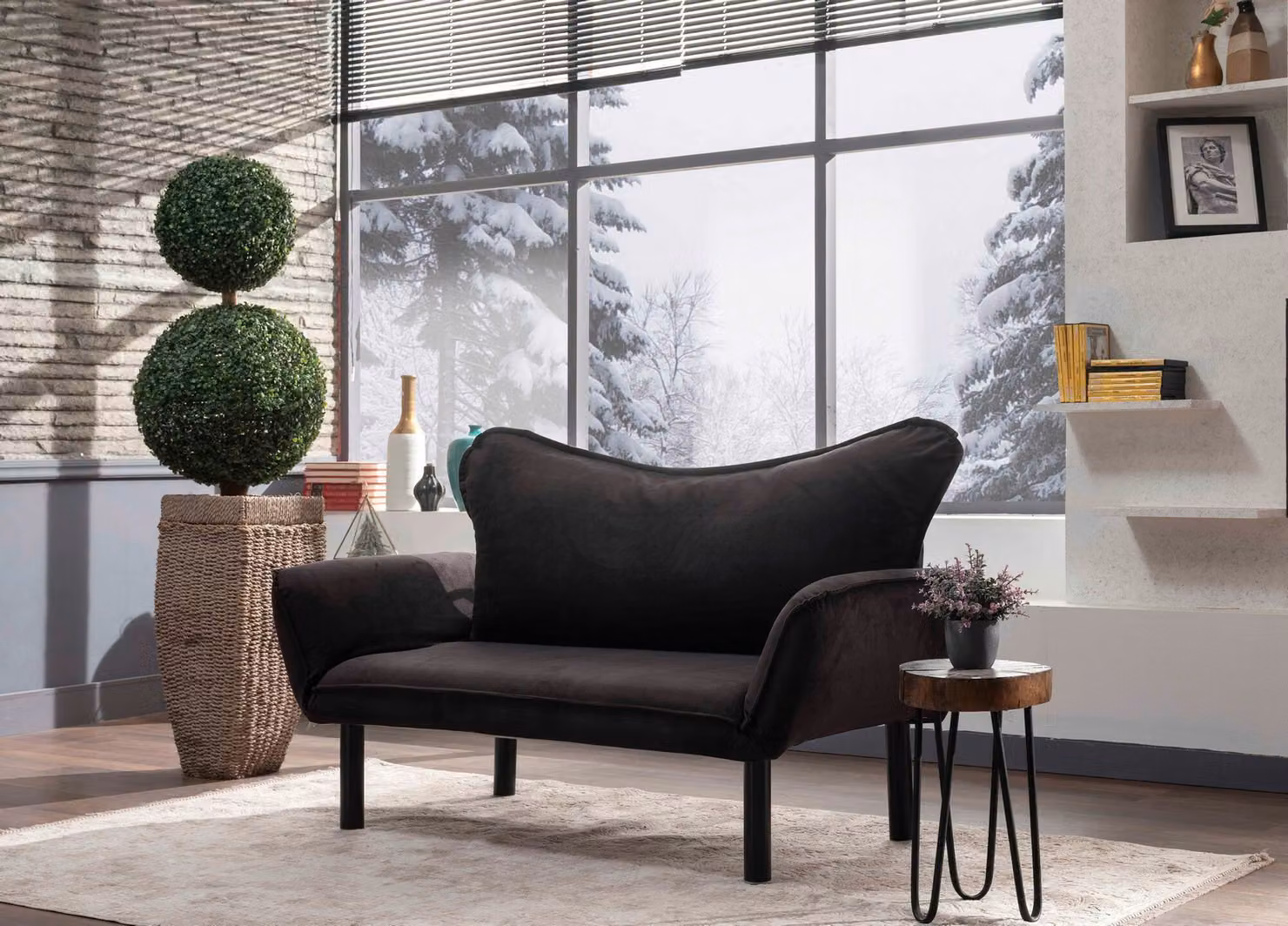 Hanah Home, Chatto- FTN1226, nero, divano letto, struttura: 100% metallo