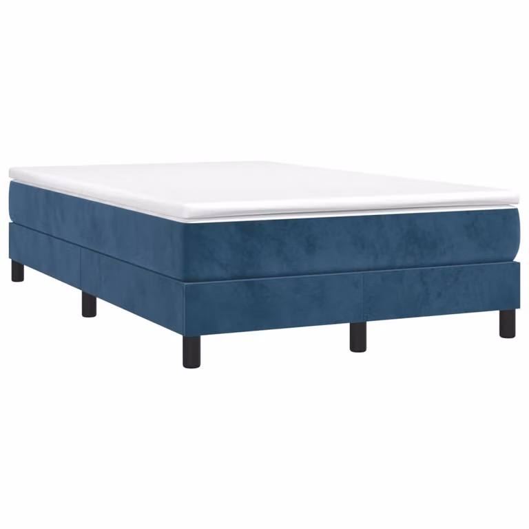 Struttura Letto a Rete a Molle Blu Scuro 120x200 cm in Velluto