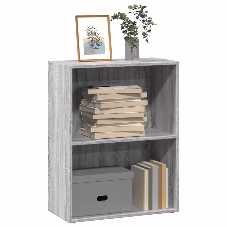 Libreria moderna vidaXL in legno MDF grigio da appendere a parete L: 60 cm, P: 30 cm, H: 77 cm