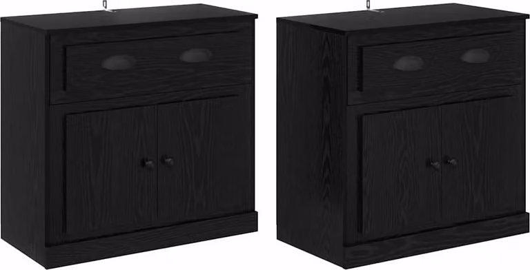 Sideboards con cassetto 2 pcs Rovere Nero 70 x 35,5 x 67,5 cm