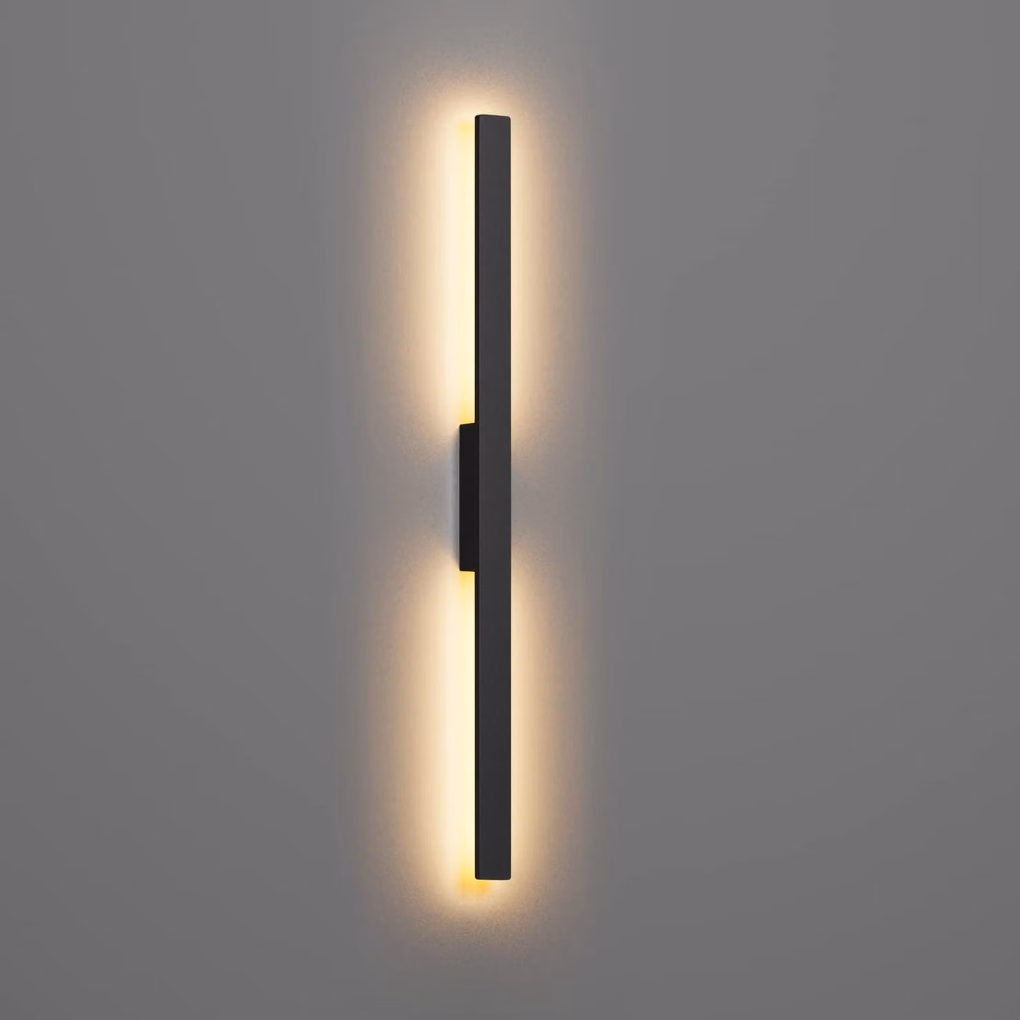 Lampada a parete LED, 104 cm, 28 W, 1750 lm, grado di protezione IP65, luce bianco caldo, colore nero, alluminio/acrilico