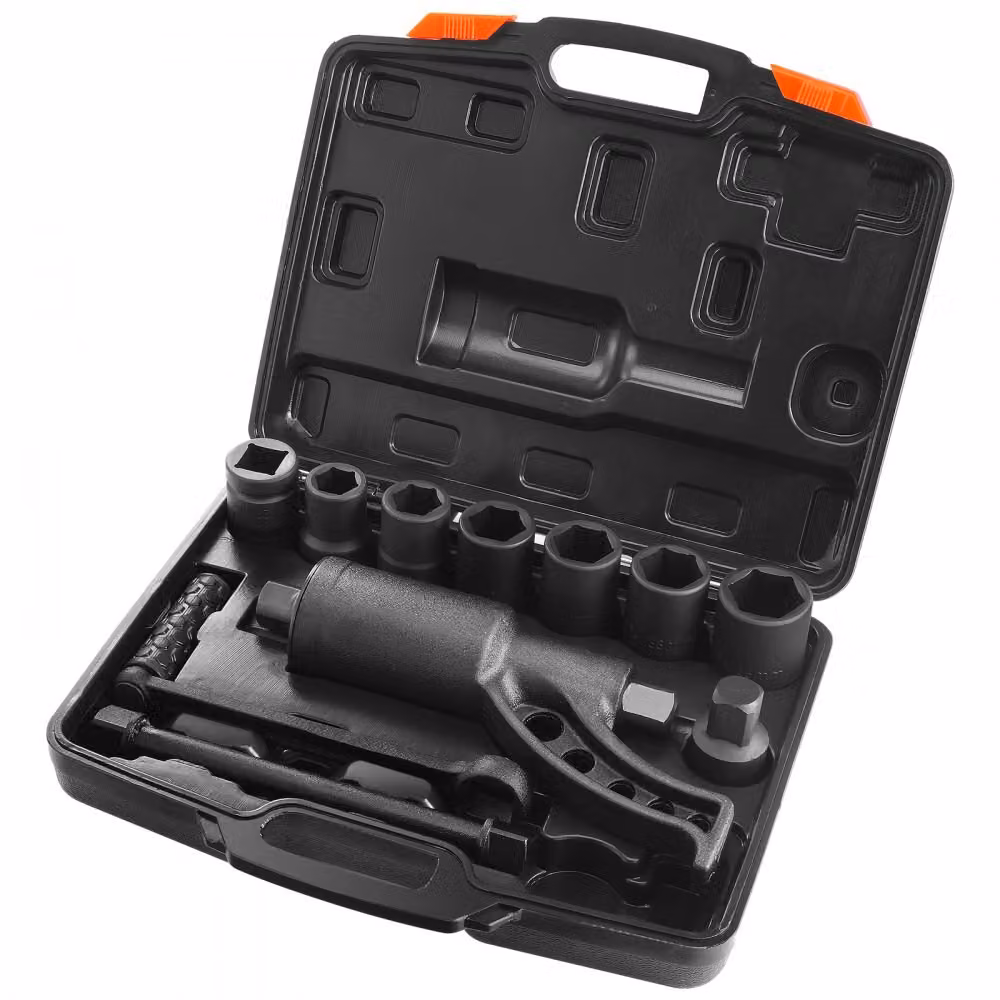 Moltiplicatore di coppia 6800 Nm - Moltiplicatore di coppia 1:64 - Set 25,4 x 25,4 mm - Chiave per ruote quadrate con moltiplicatore di coppia - 21# - Cacciavite con potenza - Misure: 24/27/30/32/33/38 mm