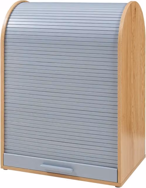 Mobiletto da ufficio 80 x 60 x 40 cm con ripiani unità bassa con anta scorrevole colore grigio bambù 03_0008865