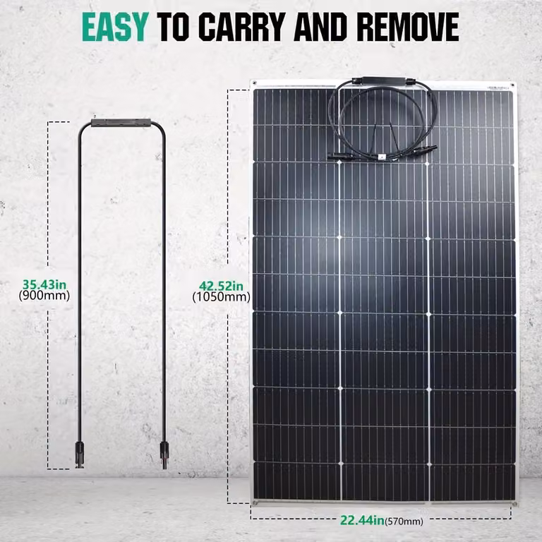 Pannello solare - Pannello fotovoltaico - Celle solari - Energia solare - Modulo solare - 2 x 125W - Flessibile e leggero