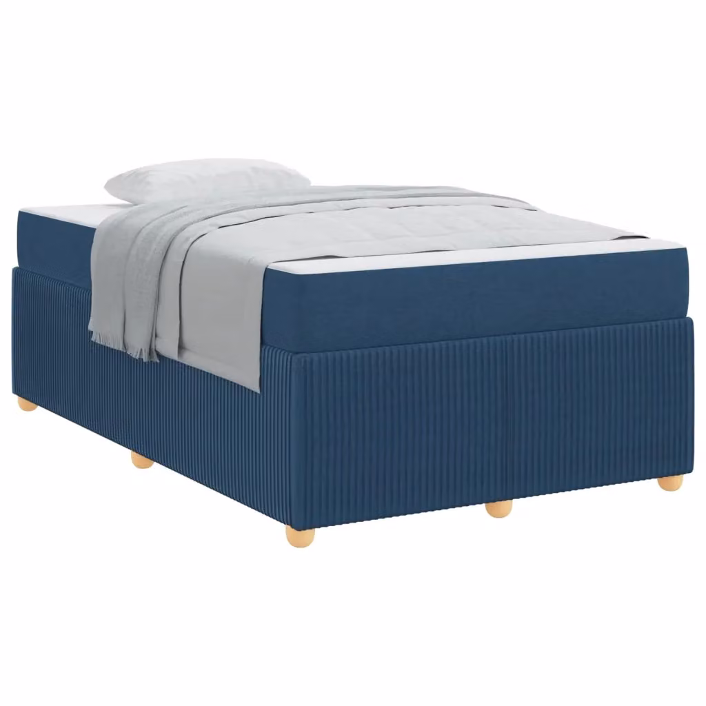 Struttura del letto imbottita vidaXL in tessuto blu L/P/H: 200 x 120 x 66 cm – 2