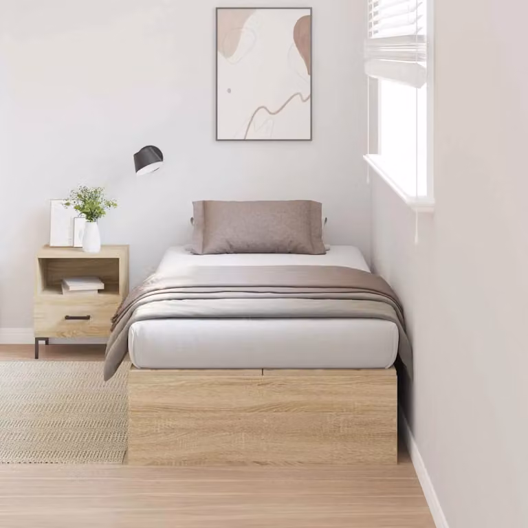 vidaXL Struttura letto con contenitore moderno in legno color marrone, L 90 cm x P 200 cm