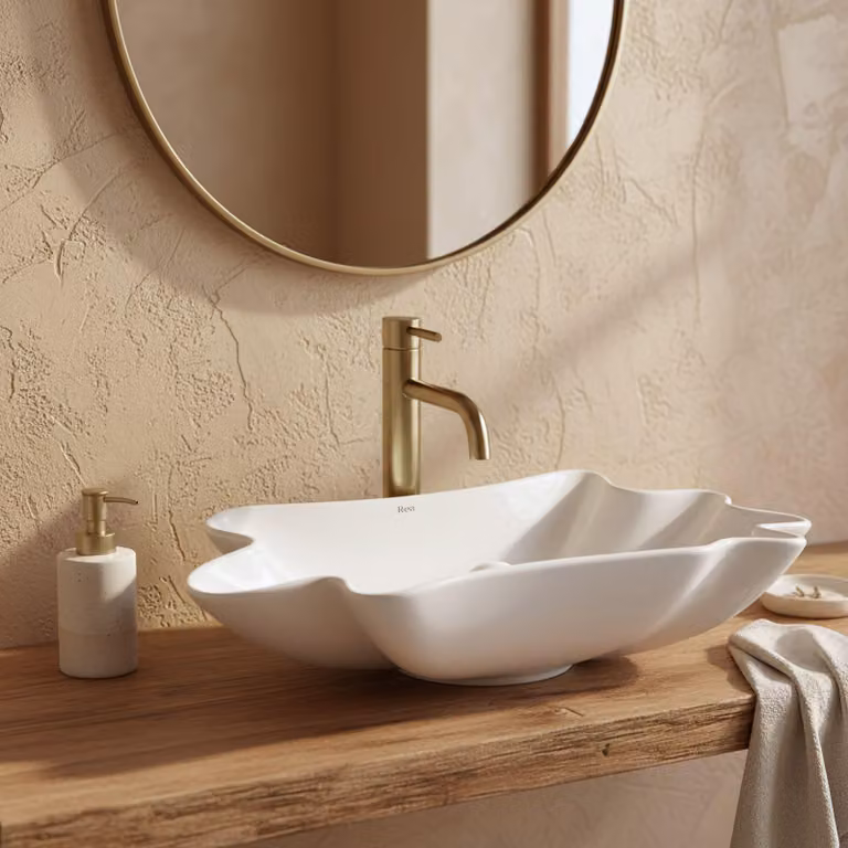 Lavabo Da Appoggio Rea Infinity Bianco
