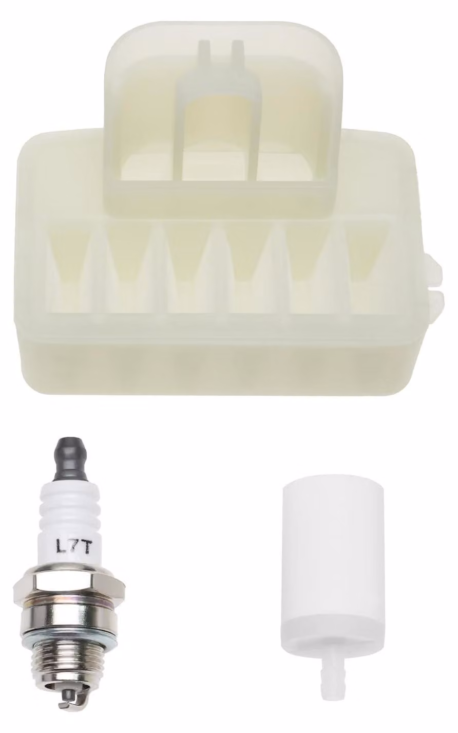 Set di filtri dell'aria in 3 pezzi - Kit di ricambio - Compatibile con Husqvarna 135/140/435 - McCulloch CS350/CS390/CS410 - Include candela di accensione e filtro del carburante - Materiale resistente - Ricambi