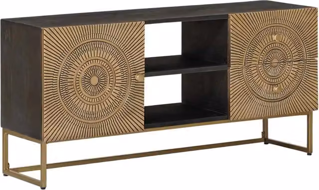 Mobile TV con cassetto con lo scaffale-Credenza per TV Ottone 105 x 30 x 50 cm