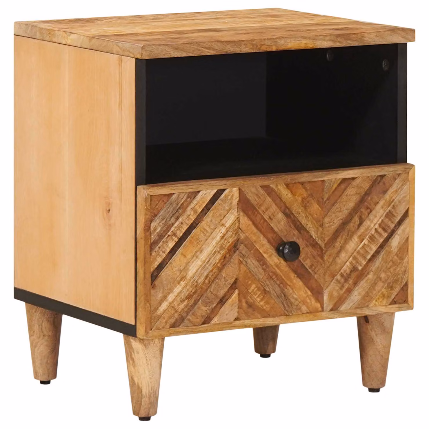 Comodino moderno vidaXL in legno di mango massello marrone L: 50 cm, P: 33 cm, H: 60 cm