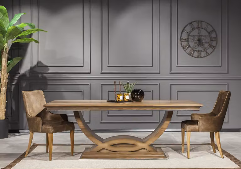 Luxus Esszimmer Garnitur Tisch 4x Lehnstuhl Anrichte Sideboard 5tlg