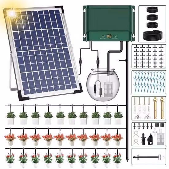 Sistema di Irrigazione Automatico con Energia Solare - Display LED - Alimentazione USB