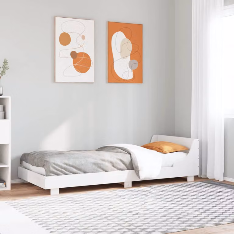 Letto senza materasso vidaXL in legno massello di pino bianco L/P/H: 190 x 90 x 93,5 cm