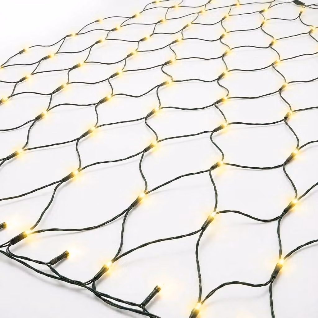 Rete luminosa a LED, dimensioni 3x3 metri, 200 LED bianco caldo, timer, grado di protezione IP44
