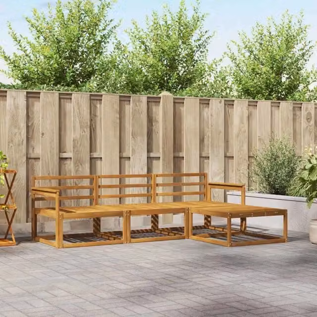 Set di divani da esterno 4 pz Naturale Legno di Acacia Massello 3367392