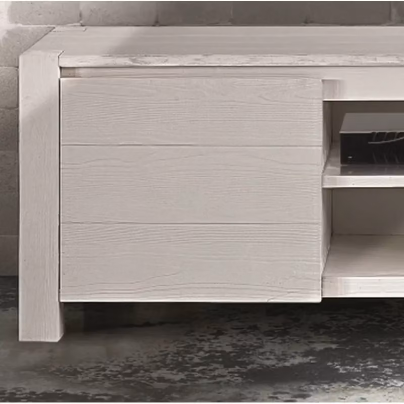 Mobile porta TV moderno in legno di abete bianco spazzolato Mobili 2G L 165 x P 45 x H 55 cm – 3