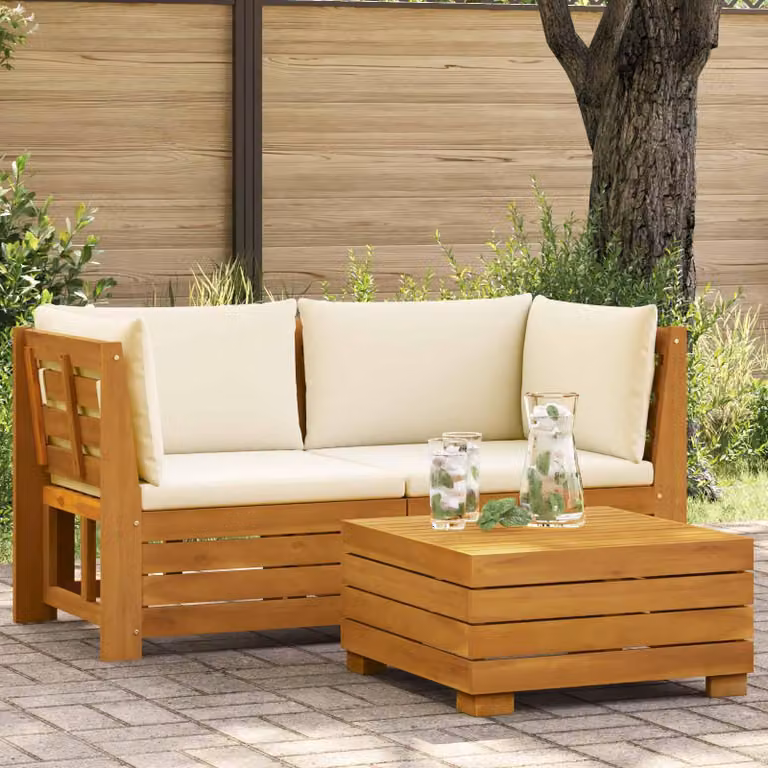Maison Exclusive - Set da lounge per giardino, 2 pezzi, in legno massello di acacia, colore marrone
