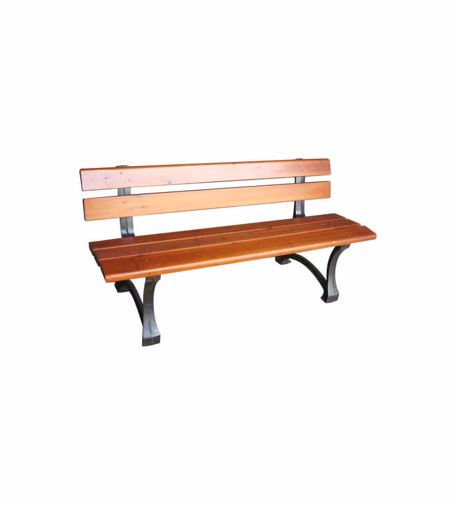 Panchina da Giardino in Ghisa e Legno Vette - Bronzo/Teak Scuro - 150 cm