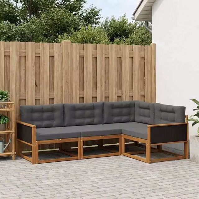 Set di divani da esterno 4 pz Naturale e Antracite 3382515