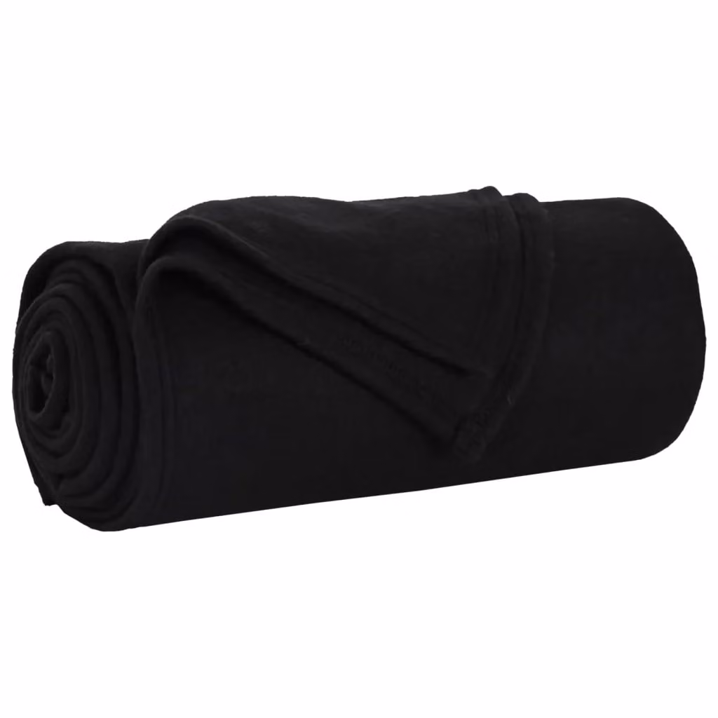 Set di 24 coperte in pile vidaXL nere, morbide e lavabili, L 170 cm x P 130 cm – 2