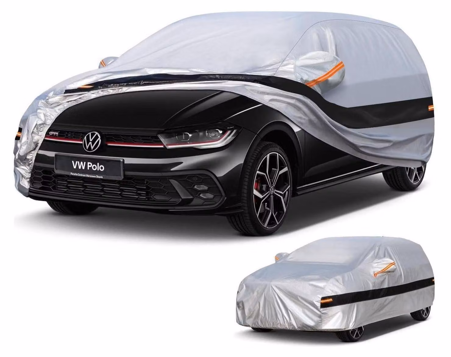 Copertura per auto, 10 strati, impermeabile, per VW Polo dal 1981 al 2025, colore argento