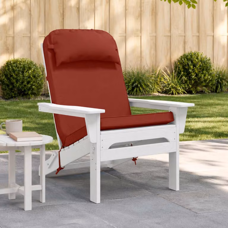 vidaXL Cuscino per Lounger Sole in Poliestere Rosso con Rivestimento Rimovibile e Resistente ai Raggi UV L 124 x P 55 x H 5 cm