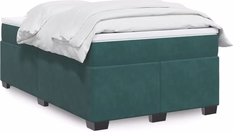 Maison Exclusive - Giroletto a Molle con Materasso Verde Scuro 120x190 cm Velluto