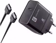 Kit Caricabatterie Cellularline USB Type-C con Power Delivery da 45W, Nero