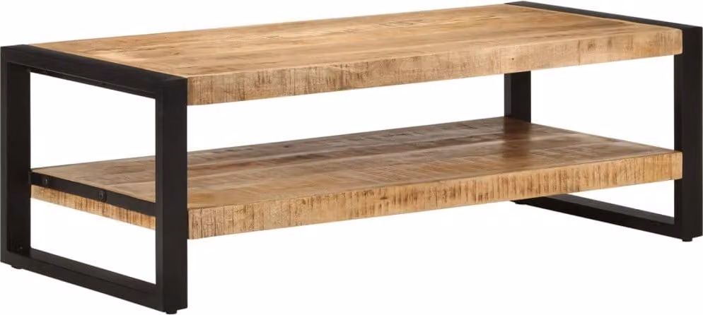 Tavolino The Living Store 120x55x40 cm in legno massiccio di mango